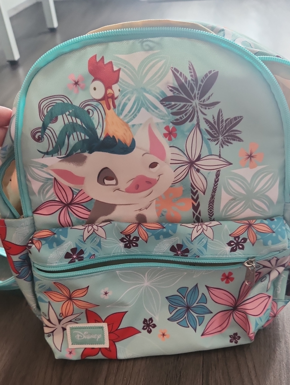Disney Kids Moana Pua & Heihei Light Blue Floral  Mini Backpack